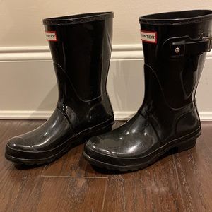 Hunter rain boots - short - black / shiny